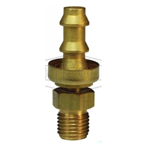 Dixon Hose Barb Fitting with Brass Cap, Male SAE Inverted Flare Swivel x Push-On Hose Barb End Style, Bras 2900408CBC - main